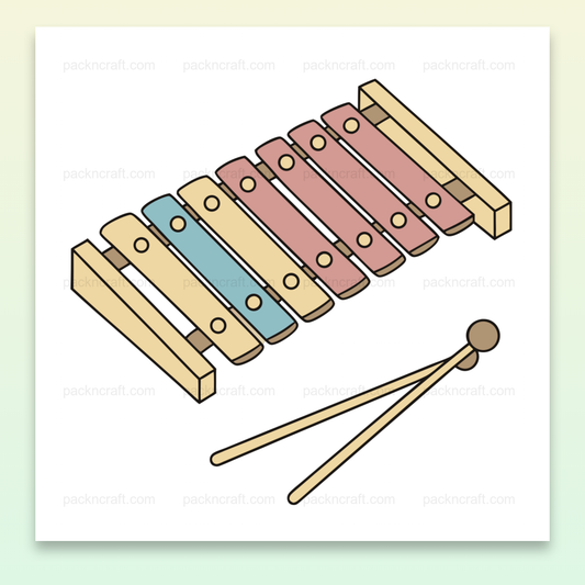 Illustration vectorielle d'un xylophone pastel pour projets créatifs et éducatifs