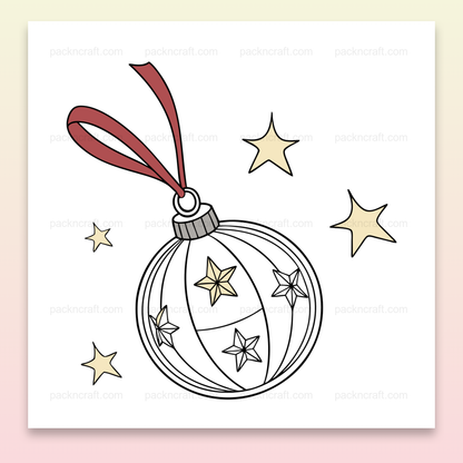Illustration de boule de Noël étoilée dans un style pastel et festif, parfaite pour décoration et projets DIY