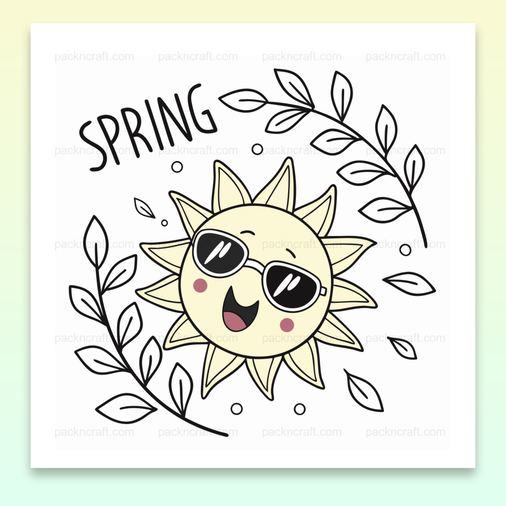 Soleil souriant avec lunettes de soleil, illustration vectorielle pour papeterie et DIY