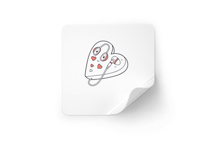 Sticker décoratif avec cœur audacieux et écouteurs style vectoriel ambiance musicale