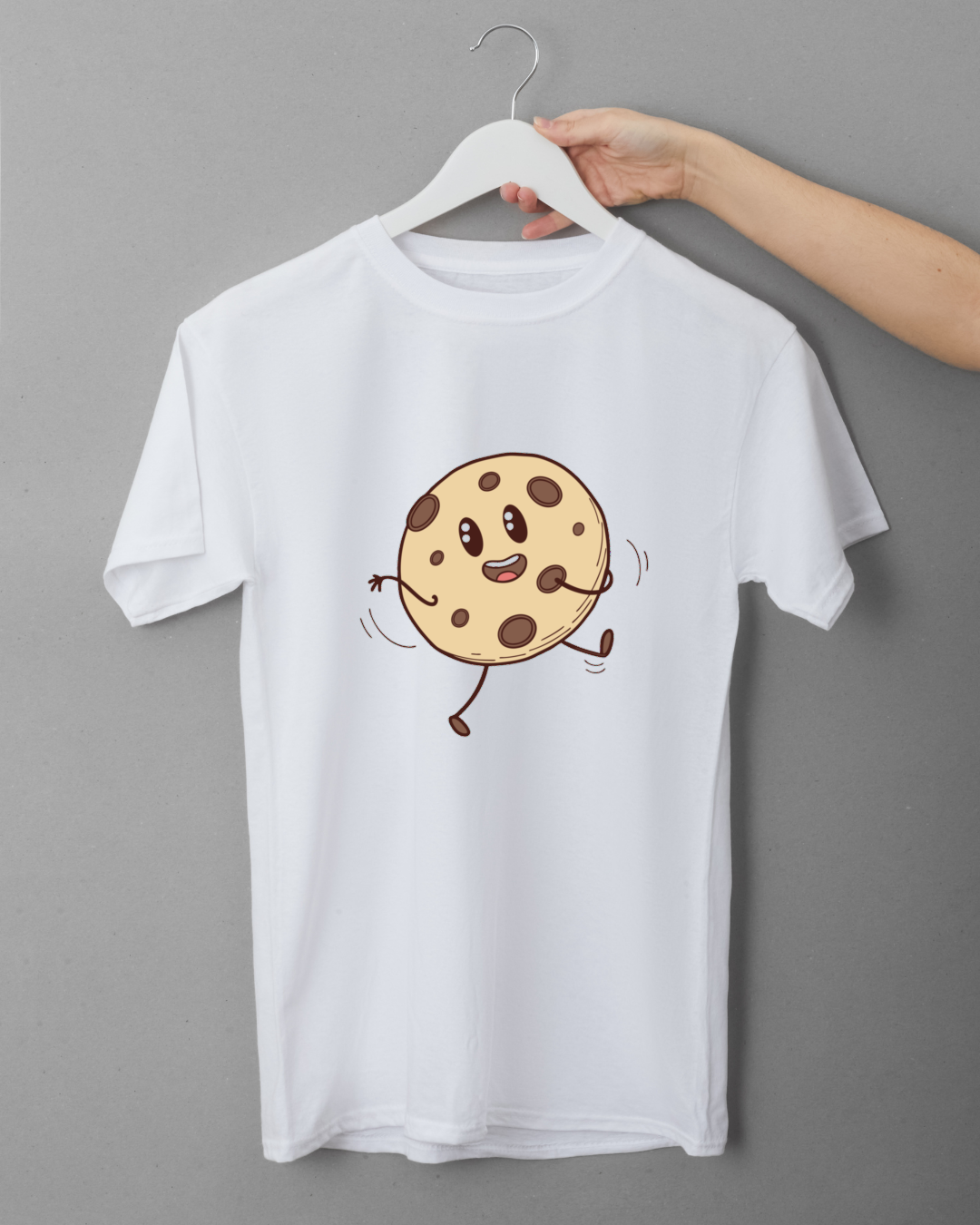 T-shirt au design kawaii avec cookie dansant joyeux en motif principal
