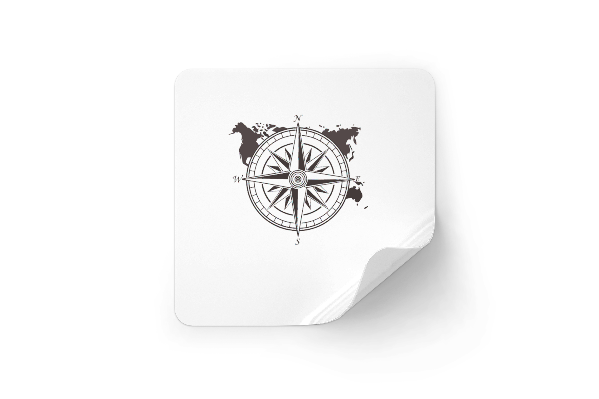 Sticker décoratif avec boussole vintage pour amateurs d'aventure