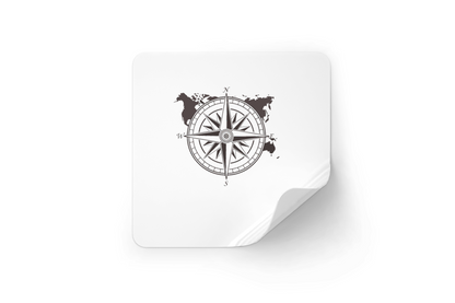 Sticker décoratif avec boussole vintage pour amateurs d'aventure