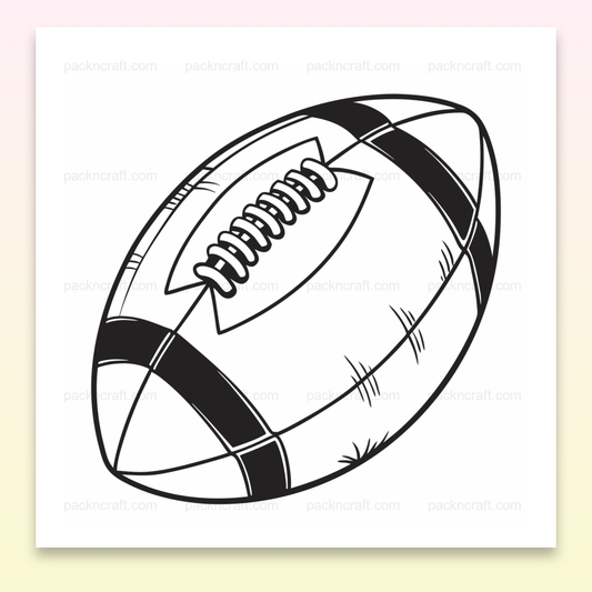 Illustration de ballon de rugby vintage en style minimaliste pour projets créatifs.