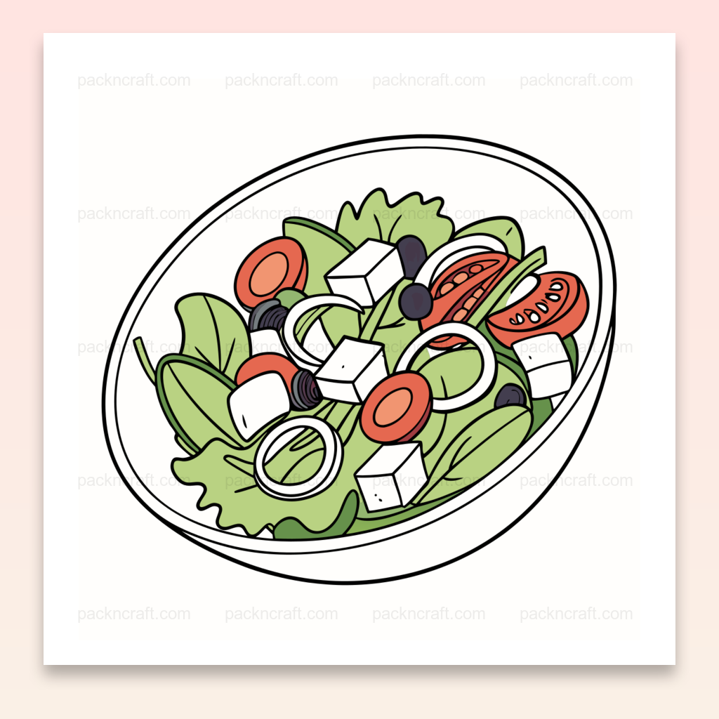 Illustration vectorielle colorée de salade enjouée pour DIY et décoration.