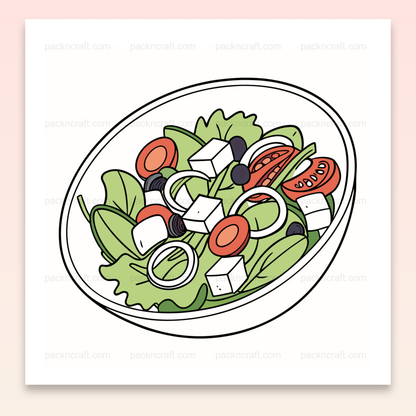 Illustration vectorielle colorée de salade enjouée pour DIY et décoration.