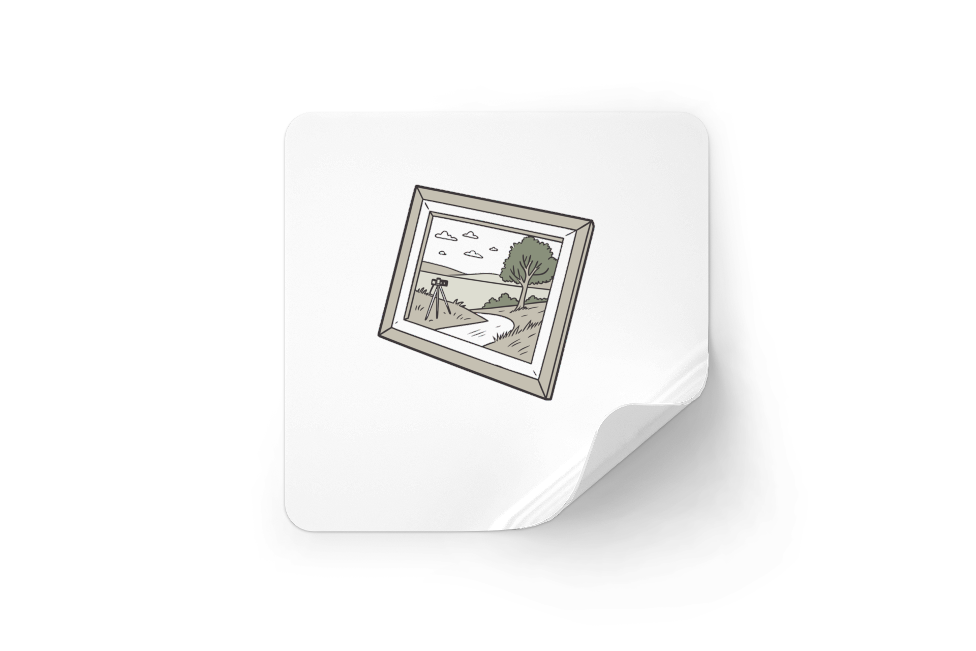 Sticker au design épuré avec motif champêtre dans une ambiance naturelle