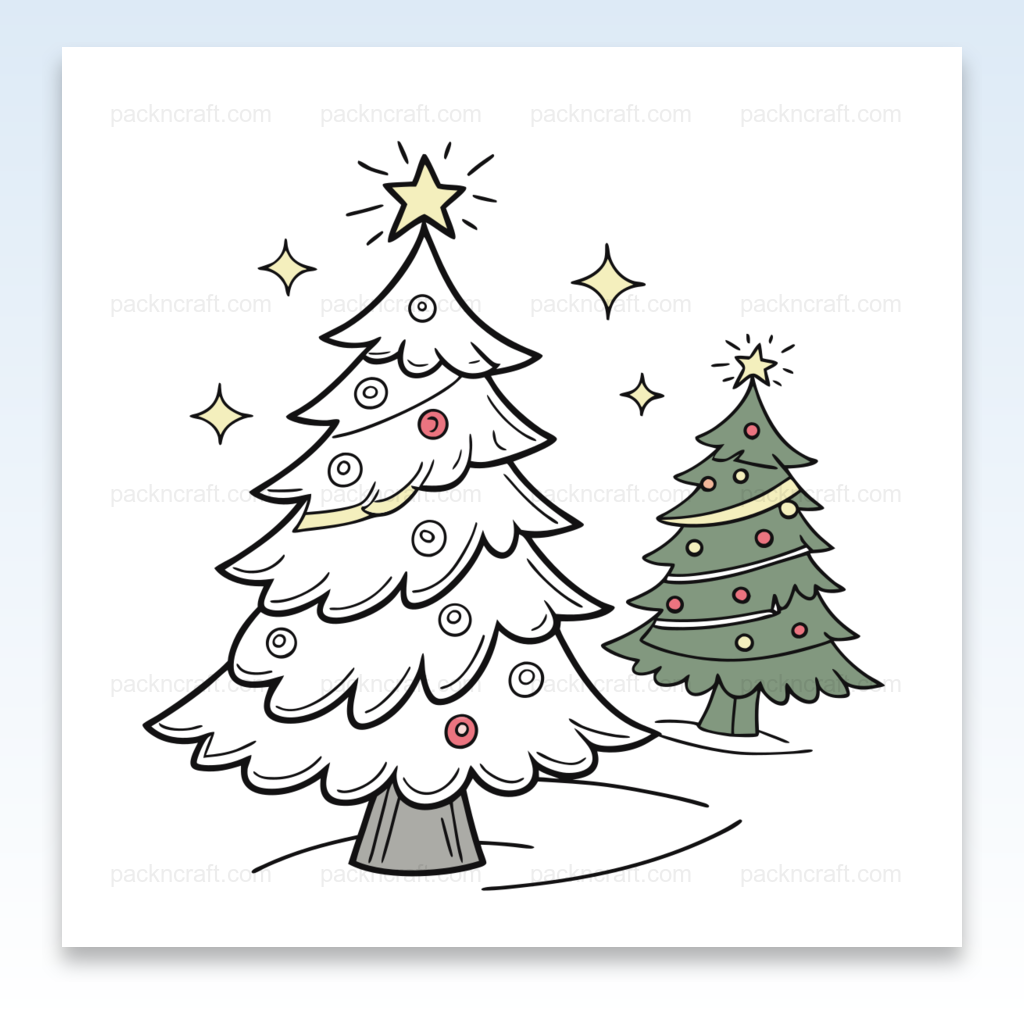 Illustration de sapins de Noël festifs en SVG pour décorations et projets DIY