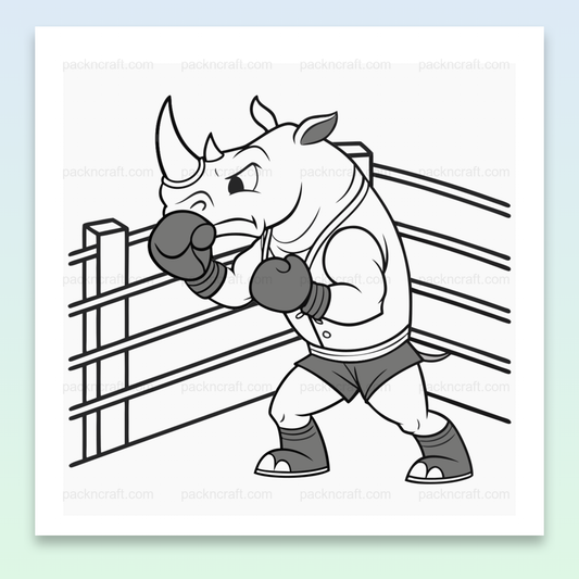 Illustration d'un rhinocéros boxeur dynamique en SVG pour projets sportifs et créatifs.