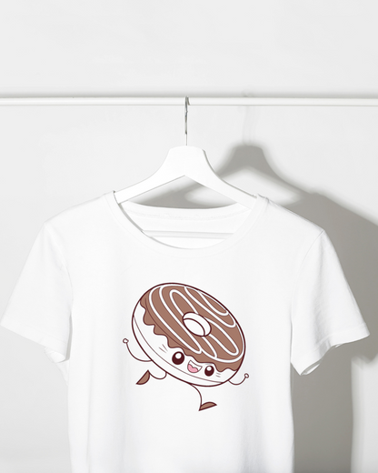 T-shirt amusant avec donut kawaii joyeux, style adorable et artistique
