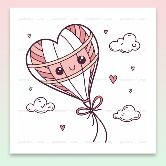 Montgolfière Coeur Kawaii