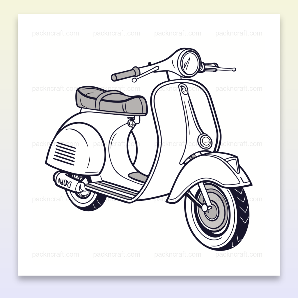 Vespa 1946 Illustration Numérique Vintage
