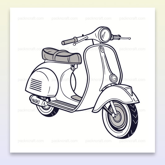 Vespa 1946 Illustration Numérique Vintage
