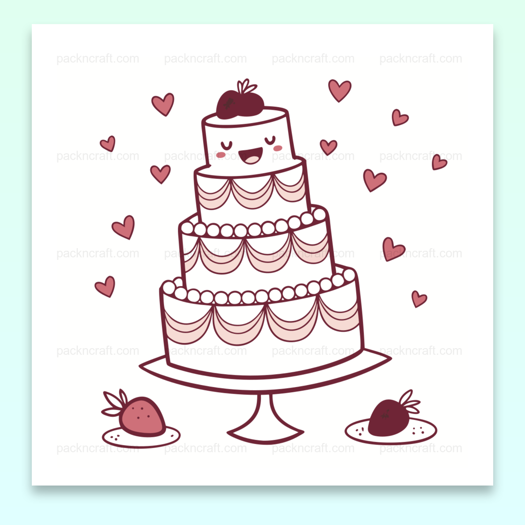 Wedding Cake Illustration SVG Amour