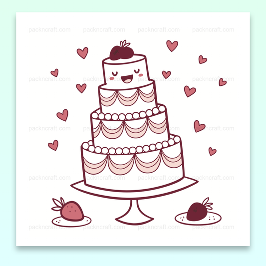 Wedding Cake Illustration SVG Amour